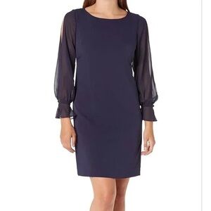 KARL LAGERFELD Paris Sheer Sleeve Shift Dress